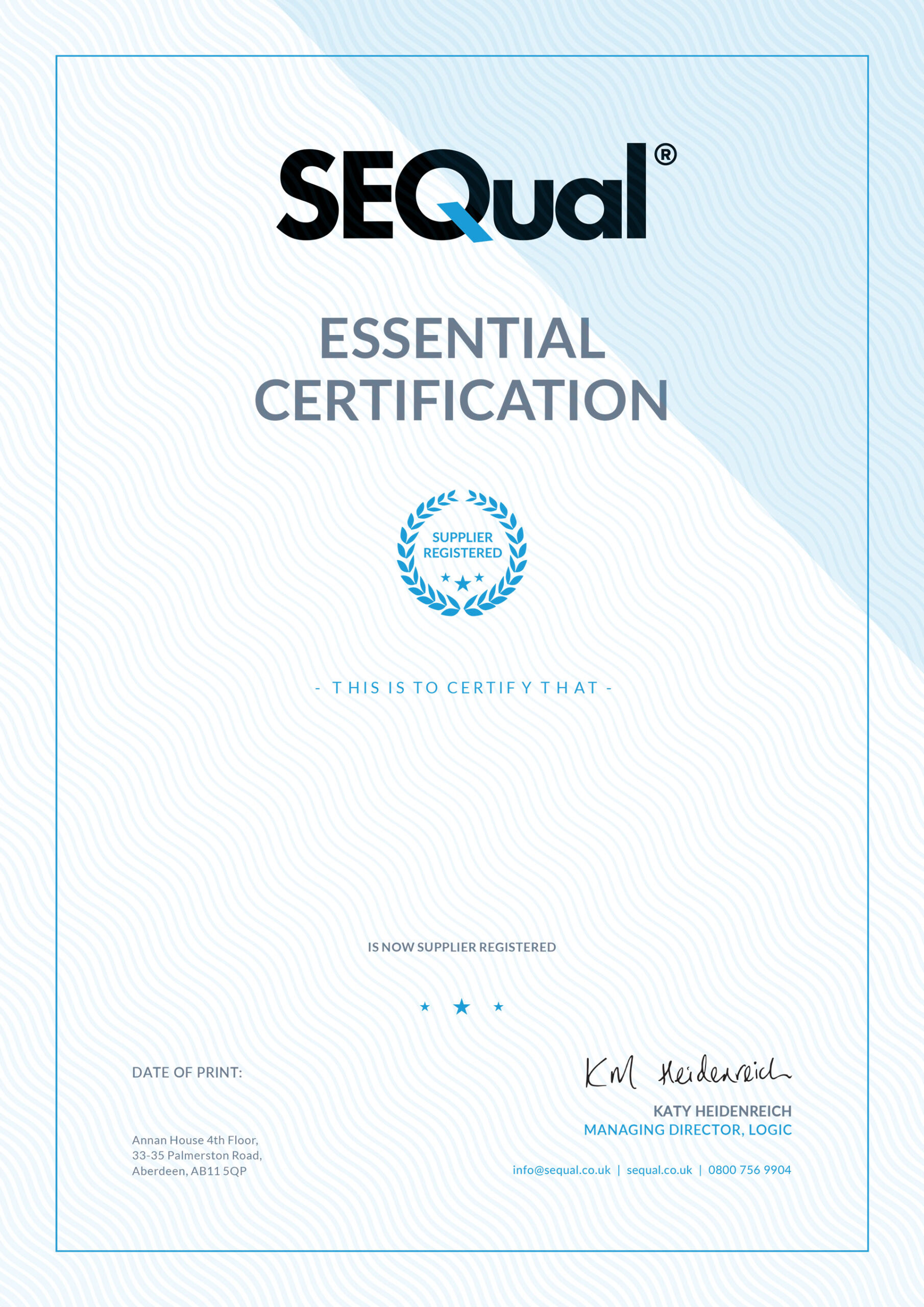 SEQual Launches New Essential Assessment for Low-Risk Suppliers - SEQual
